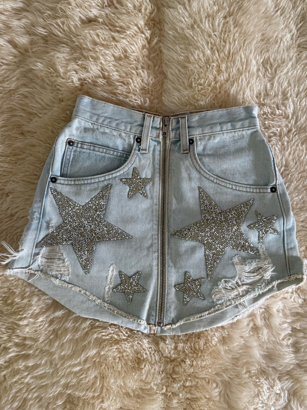LF Carmar star zipper denim skirt size 23